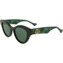 Gucci Women's Sunglasses GG0957S Black Acetate Frame Green Lenses 54/18/145