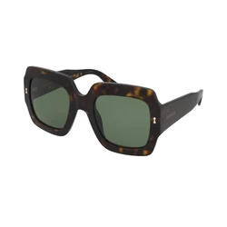 Gucci Women's Sunglasses GG1111S-002 Brown Tortoise Acetate Frame with Green Lenses