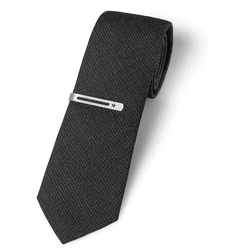 Swarovski Clip Γραβάτας Ασημί με Γραβάτα 100% Μαλλί Houndstooth (5497419)