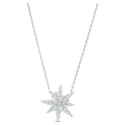 Swarovski Necklace Flower Design 5534887 - Grey crystals, Length 38 cm
