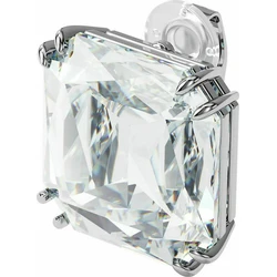 Swarovski Mesmera Square Cut Single Stud Earring with Clip — Silver with Stones (Model 5600756)