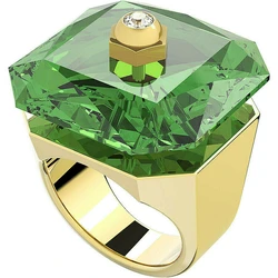 Swarovski Numina Women's Gold-Plated Stainless Steel Ring with Green Stones - Size 58 (Inner Diameter 18.1 mm)