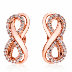 Swarovski Gold-Plated Stainless Steel Earrings with Pink Stones 2.5 cm - Model 5689644