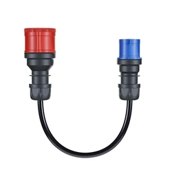 go-e Adapter για Gemini flex 11 kW — CEE κόκκινο 16A (Drehstrom) > CEE μπλε 16A, μαύρο, 30 cm
