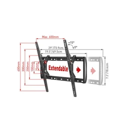 Βάση Τηλεόρασης Τοίχου Barkan BM410T 13" - 90" με Κλίση