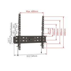 Βάση Τηλεόρασης Τοίχου Barkan E30.B 19" - 65" Σταθερή