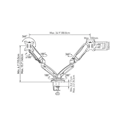 Βάση Monitor Γραφείου M142P 13" - 29" για Δύο Οθόνες
