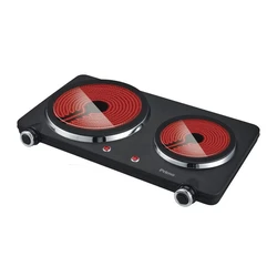 Κεραμική Εστία Διπλή Primo PRCP-40252 16.5εκ.-1000W + 22εκ.-1500W Μαύρη