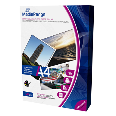 Product Φωτογραφικό Χαρτί MediaRange για Laser Εκτυπωτές Α4 Matte 120g/m² 100 Φύλλα base image