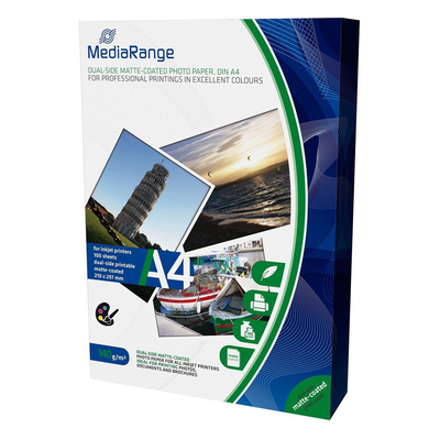 Product Φωτογραφικό Χαρτί MediaRange για Inkjet Εκτυπωτές A4 Dual-side Matte 140g/m² 100 Φύλλα base image