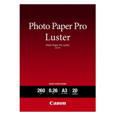 Product Φωτογραφικό Χαρτί Pro Luster Canon A3 Semi Glossy 260g/m² 20 Φύλλα (6211B007)  base image