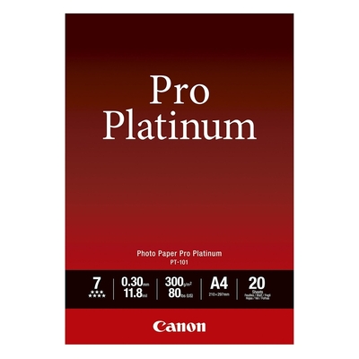 Product Φωτογραφικό Χαρτί Pro Platinum Canon A4 Glossy 300g/m² 20 Φύλλα (2768B016) base image