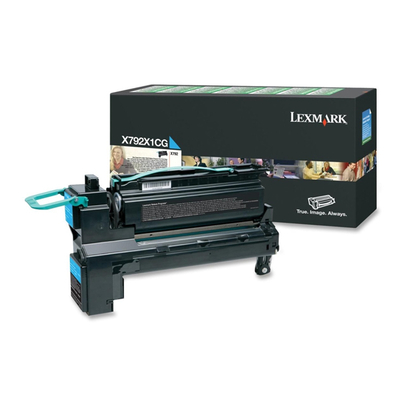Product Toner Lexmark X792 CYAN EXTRA HC CRTR (20k) (X792X1CG) base image