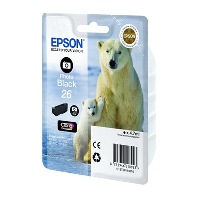 Product Μελάνι Epson Inkjet No.26 XL Photo Black (C13T26314012) base image