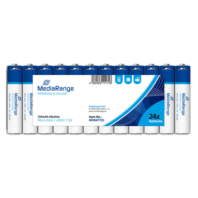 Product Αλκαλικές Μπαταρίες MediaRange Premium AAA 1.5V (LR3) (24 Pack) base image