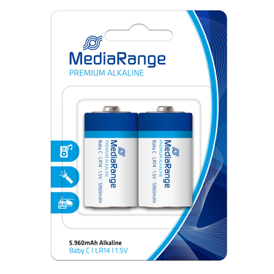 Product Αλκαλικές Μπαταρίες MediaRange Premium C 1.5V (LR14) (2 Pack) base image