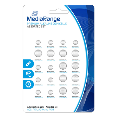 Product Αλκαλικές Μπαταρίες MediaRange Premium Coin Cells Assorted Set (20 Pack) base image
