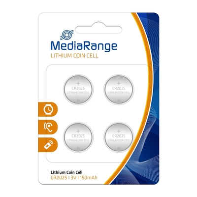 Product Μπαταρία Λιθίου MediaRange Coin Cells CR2025 3V (4 Pack) (MRBAT131) base image