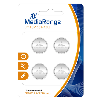 Product Μπαταρία Λιθίου MediaRange Coin Cells CR2032 3V (4 Pack) (MRBAT132) base image