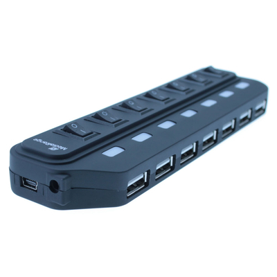 Product Usb Hub MediaRange 7-Port Usb 2.0 (Black) (MRCS504) base image