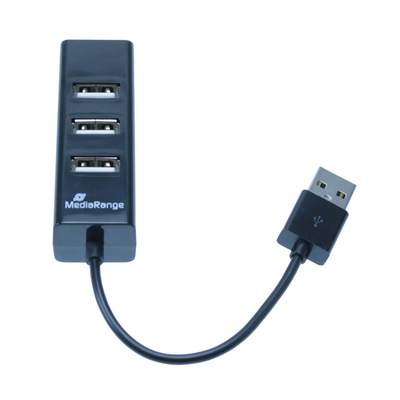 Product Usb Hub MediaRange 4-Port Usb 2.0 (Black) (MRCS502) base image