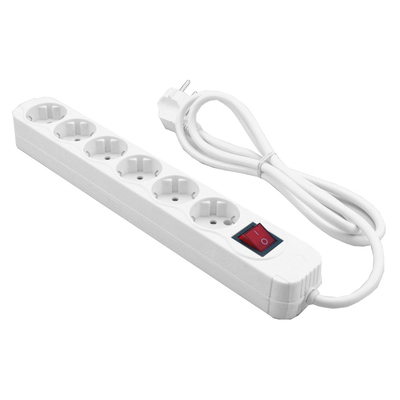 Product Πολύπριζο Ασφαλείας MediaRange 6 Θέσεων Schuko 1.4M Λευκό με Διακόπτη (MRCS206) base image