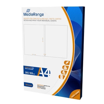 Product Αυτοκόλλητες Ετικέτες CD/DVD MediaRange Inserts for 7mm Matte (50 Pack) (MRINK122) base image