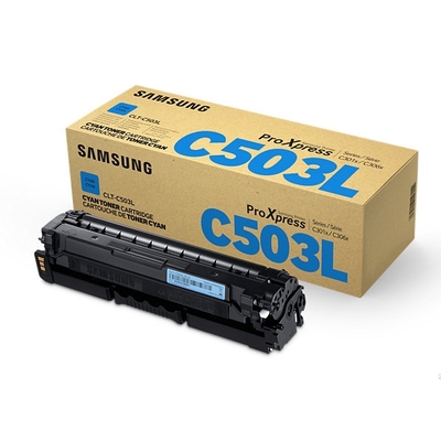 Product Toner Samsung CLT-C503L H-Yld Cyan Cartridge (SU014A) base image