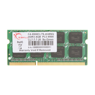Product Μνήμη RAM Φορητού DDR3 4GB G.Skill 1066 MAC SQ base image