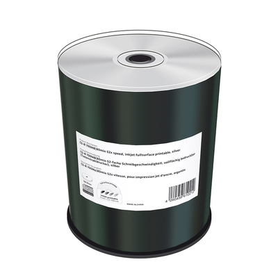 Product CD-R MediaRange 80' 700MB 52x silver, inkjet fullsurface printable, Cake Box x 100 base image