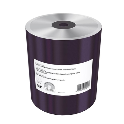 Product DVD-R MediaRange 4.7GB120min 16x speed, silver, unprinted/blank, Shrink 100 (MR422) base image