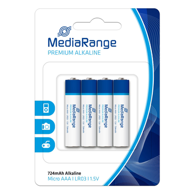 Product Αλκαλικές Μπαταρίες MediaRange Premium AAA 1.5V (LR3) (4 Pack) base image