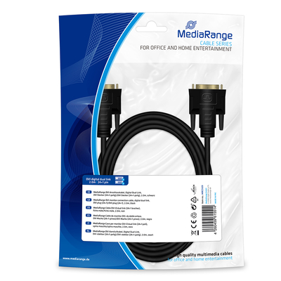 Product Καλώδιο DVI MediaRange monitor connection, (24+1)/DVI plug (24+1), 2.0m, black base image