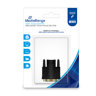 Product Αντάπτορας HDMI MediaRange to DVI gold-plated, socket/DVI-D plug (18+1 Pin), black base image
