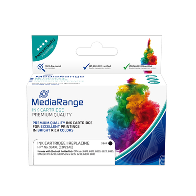 Product Μελάνι Συμβατό Inkjet MediaRange για Εκτυπωτές HP (Black) (No.934XL) (C2P23AE) base image