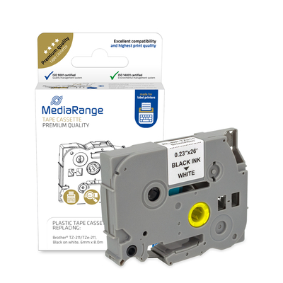 Product Πλαστική Ταινία Ετικετογράφου MediaRange (Brother TZ-211/TZe-211) 6 mm x 8 m base image