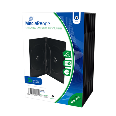 Product Θήκη CD/DVD MediaRange for 3 discs 14mm Black Pack 5 (MRBOX35-3) base image