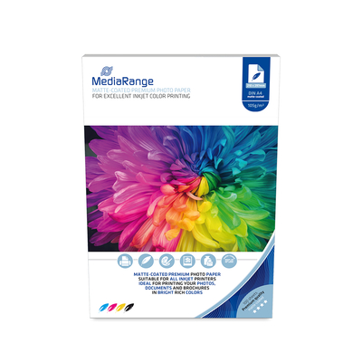 Product Φωτογραφικό Χαρτί MediaRange για Inkjet Εκτυπωτές Α4 Matte 105g/m² 100 Φύλλα base image