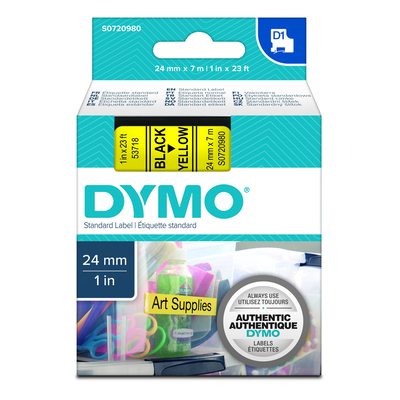 Product Ταινία Ετικετογράφου Dymo Standard 53717 24 mm x 7 m (Μαύρα Γράμματα σε Κόκκινο Φόντο) (S0720970) base image