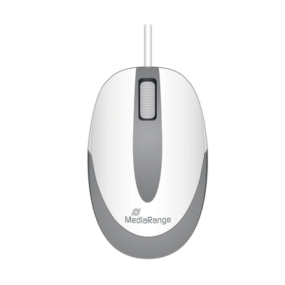 Product Ποντίκι Ενσύρματο MediaRange Optical Corded 3-Button Compact-sized (White/Grey, Wired) base image