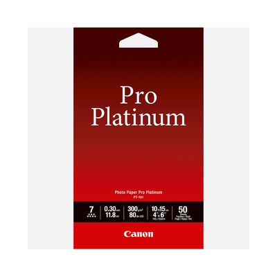 Product Φωτογραφικό Χαρτί Canon PT-101 Pro Platinum A6 10x15cm 300gr 50sheets (2768B014) base image