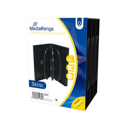 Product Θήκη CD/DVD MediaRange for 8 discs 27mm Black Pack 3 (MRBOX35-8) base image