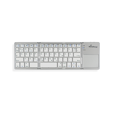 Product Πληκτρολόγιο Ασύρματο MediaRange Foldable and Rechargeable Bluetooth 64 keys with touchpad Silver base image