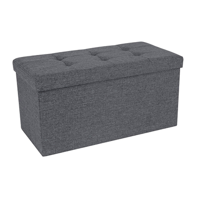 Product Πτυσσόμενο Σκαμπό Songmics Αποθηκευτικό Χώρο 76 x 38 x 38 cm Χρώματος Σκούρο Γκρι base image