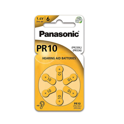 Product Μπαταρίες Ακουστικών Βαρηκοΐας Panasonic PR10 1.4V (PR230/6LB) base image