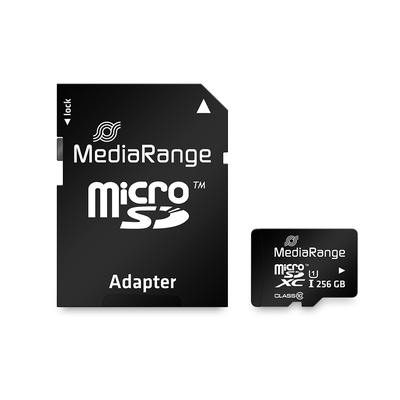 Product Κάρτα Μνήμης microSDXC 256GB MediaRange UHS-1 Class 10, with SD adapter base image