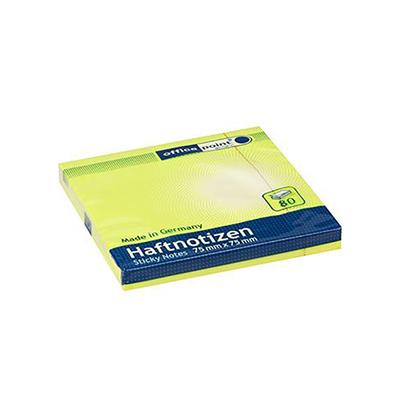 Product Αυτοκόλλητες Σημειώσεις Officepoint 75Χ75, 80φ., neon κίτρινες (MAG-5527500-63) base image