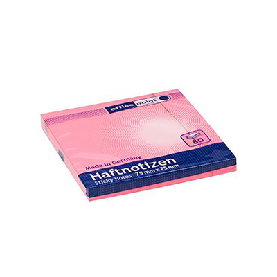 Product Αυτοκόλλητες Σημειώσεις Officepoint 75Χ75, 80φ., neon ροζ (MAG-5527500-66) base image