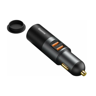 Product Φορτιστής Αυτοκινήτου Baseus Share Together 2x USB / Cigarette lighter socket, 120W Gray base image