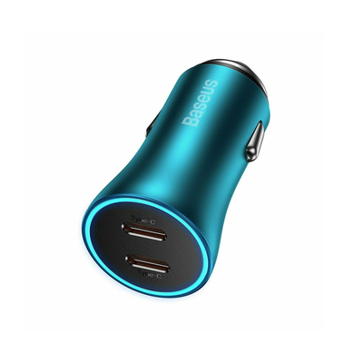 Product Φορτιστής Αυτοκινήτου Baseus Golden Contactor Pro fast Charger C+C 40W Blue base image